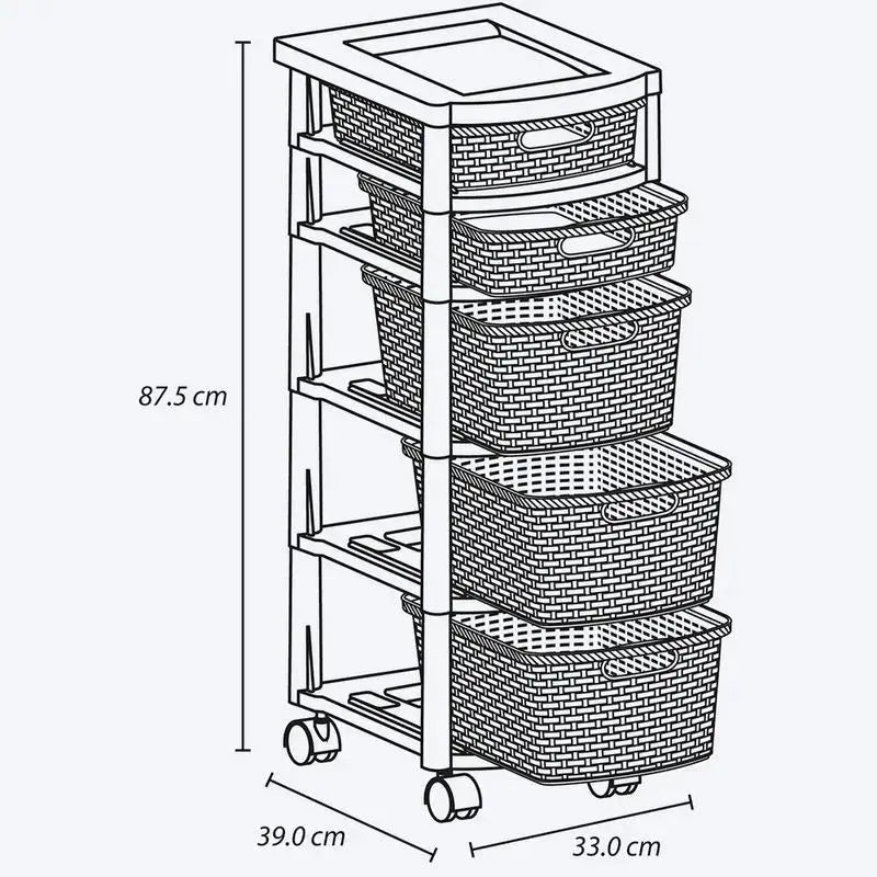 Cajonero Rattan Shia 5 Gavetas - Rimax - Muebles Dummi