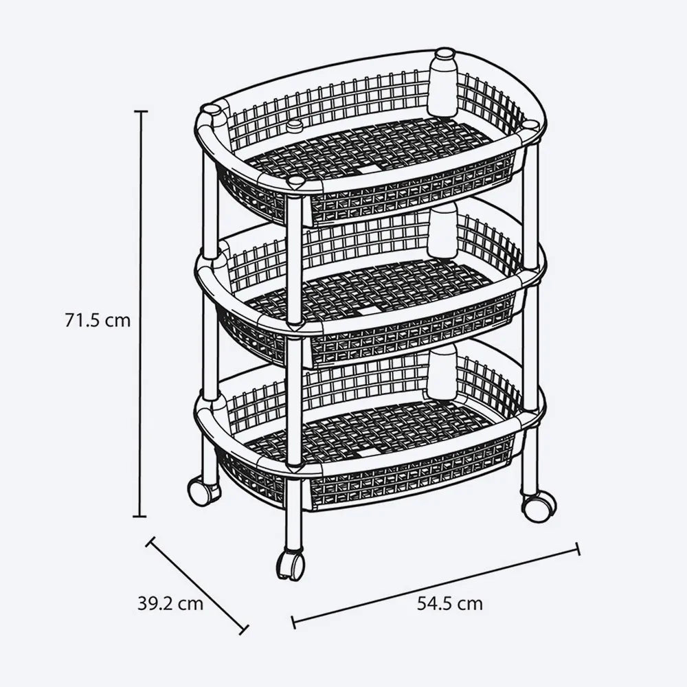Canasta Movil Ovalada De Mercado Rimax - Muebles Dummi