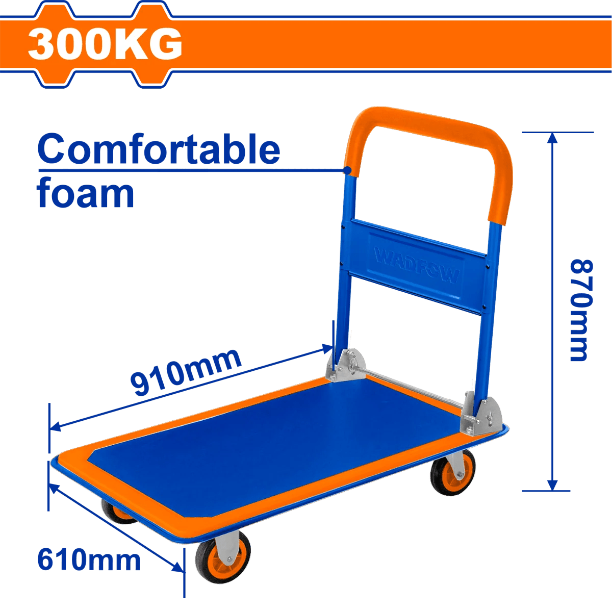 Carretilla Plegable Cap300Kg Plato 910X610mm - Muebles Dummi