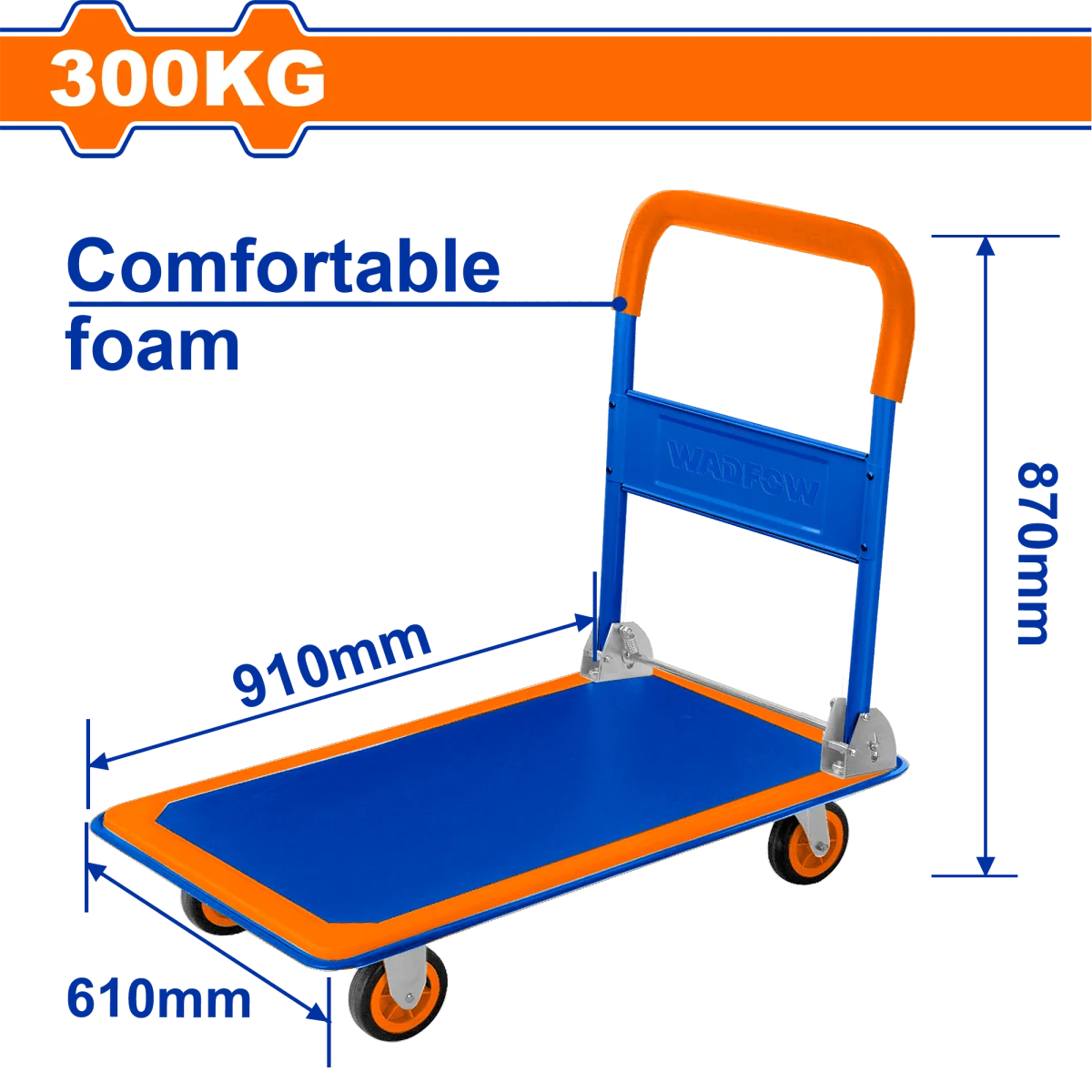 Carretilla Plegable Cap300Kg Plato 910X610mm