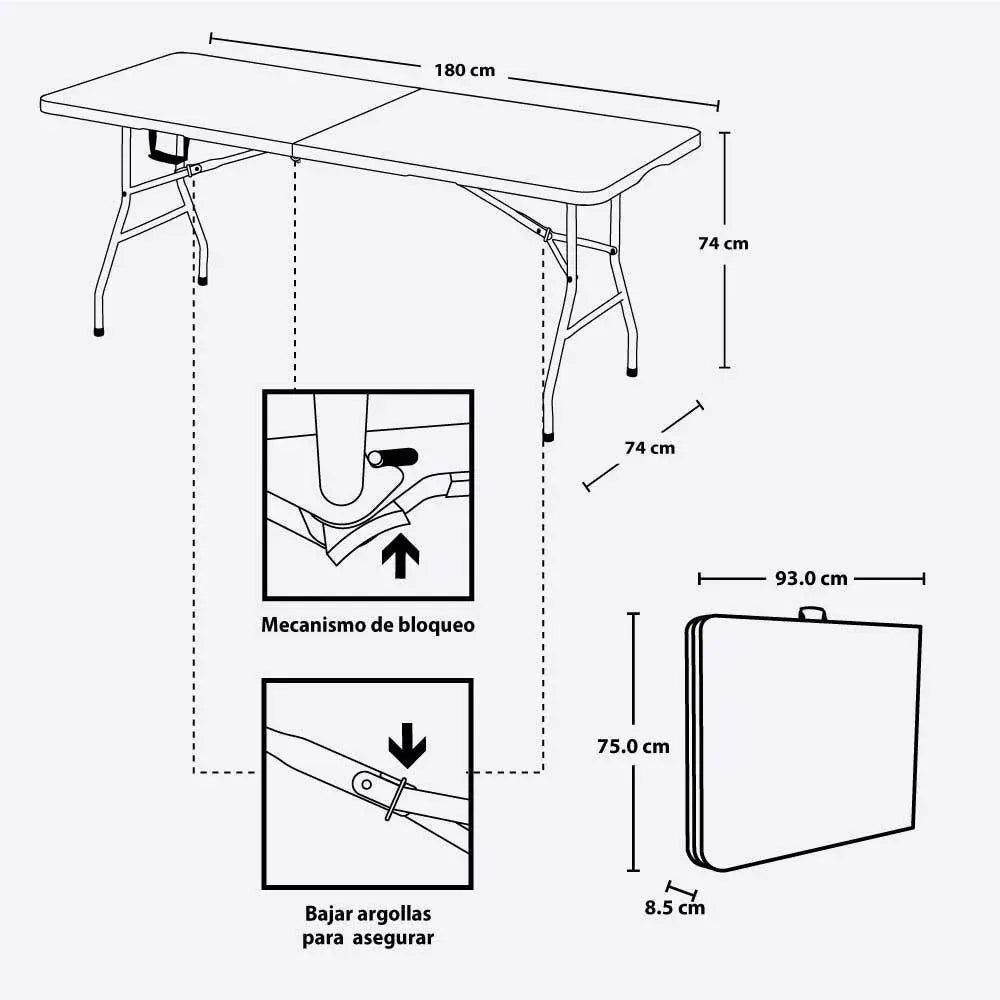 Combo Banquetero (Mesa Banquetera + 6 Sillas Eterna) - Rimax - Muebles Dummi