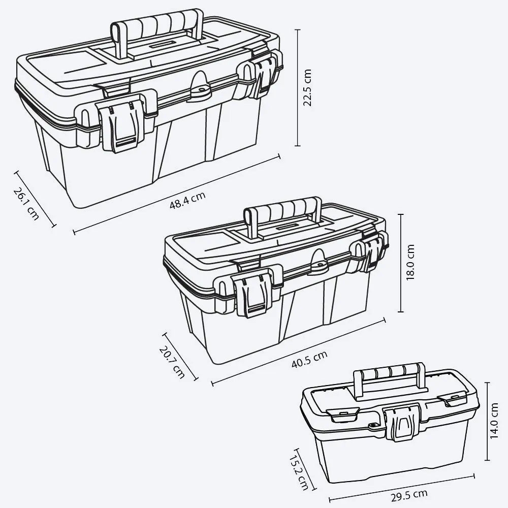 Combo Caja Herramientas 19" + 16" + 11" - Rimax - Muebles Dummi