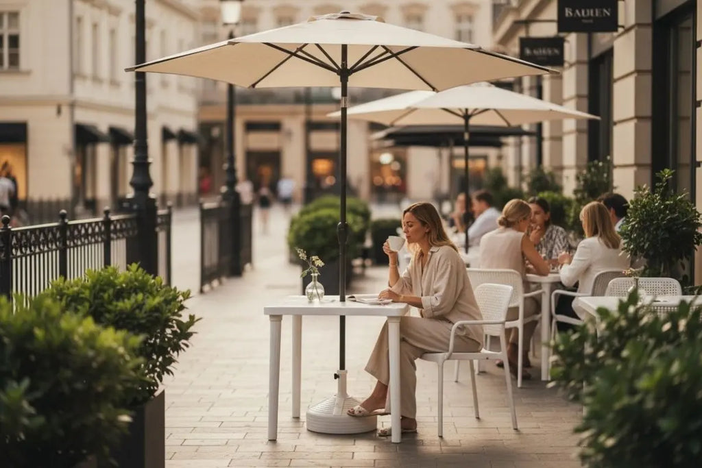 Combo de Mesa Con Parasol y Base - Muebles Dummi