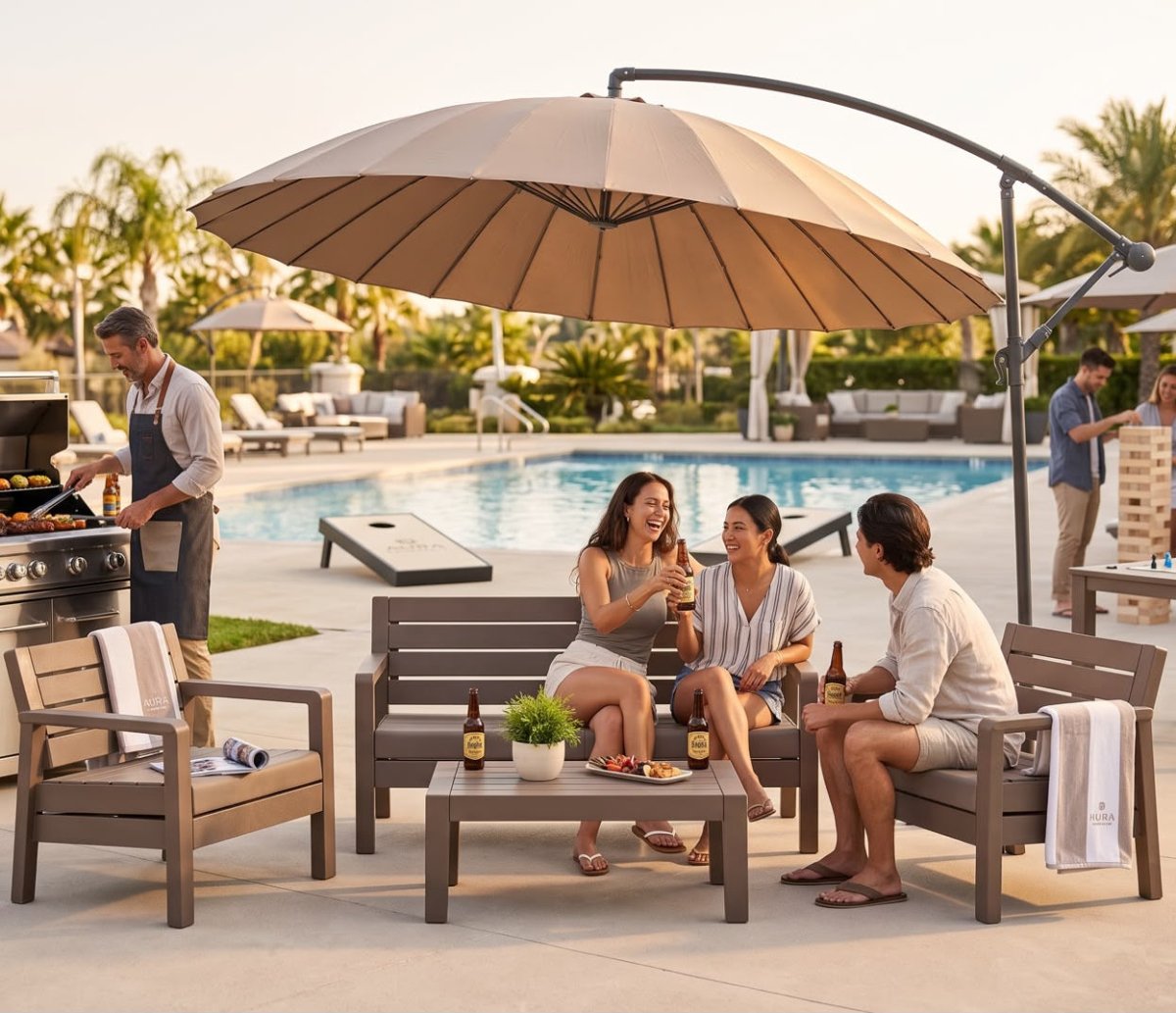 Combo de Sala Rimax Baru Con Parasol Lateral - Muebles Dummi