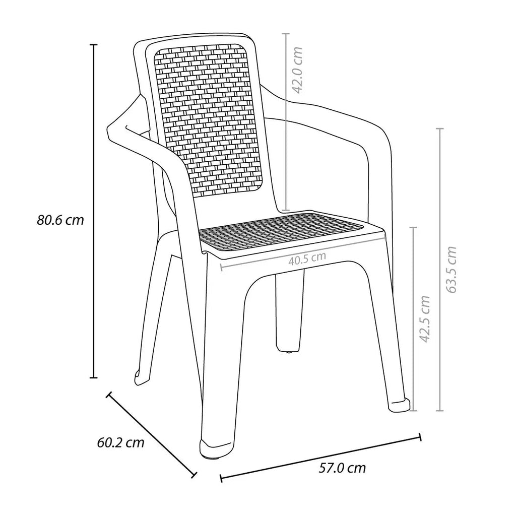 Combo Eterna 4 Sillas + Mesa - Rimax - Muebles Dummi