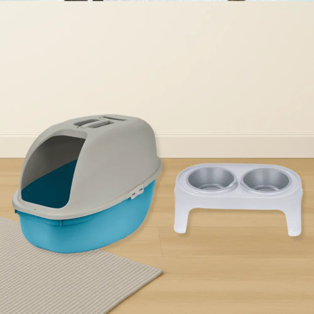 Combo Mascota Gatos (Arenero + Comedero Alto) - Rimax - Muebles Dummi