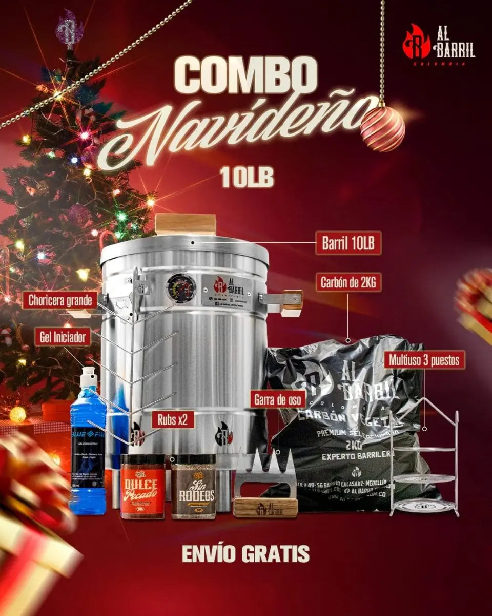 Combo Navideño - Barril Ahumador 10LB - Muebles Dummi
