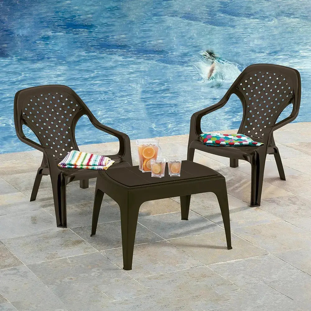 Combo Playero (2 Camas Asoleadoras + 2 Sillas Playeras + 1 Mesa de Centro) - Rimax - Muebles Dummi