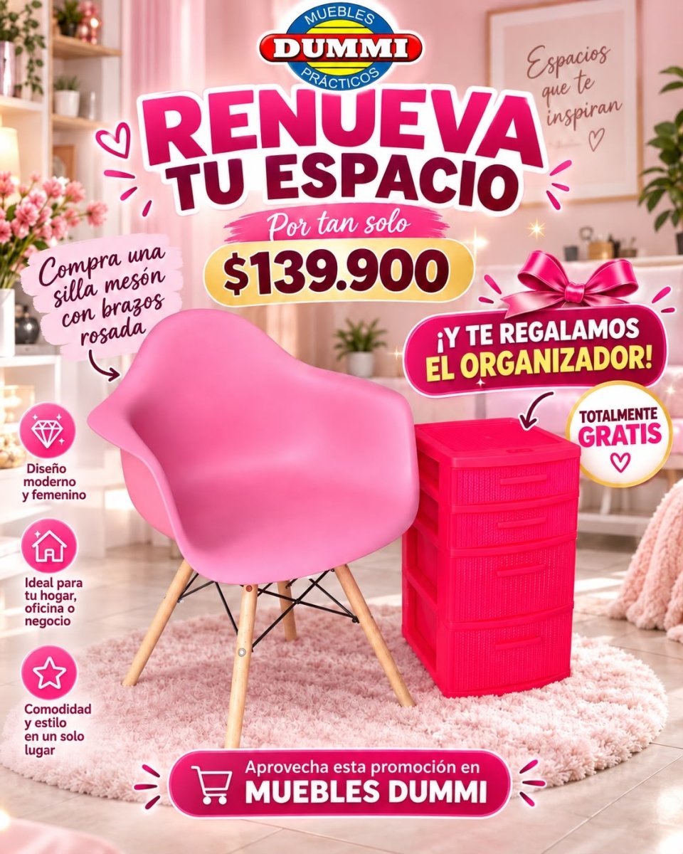 Combo Silla Eames Con Brazo + Gavetero de Obsequio! - Muebles Dummi