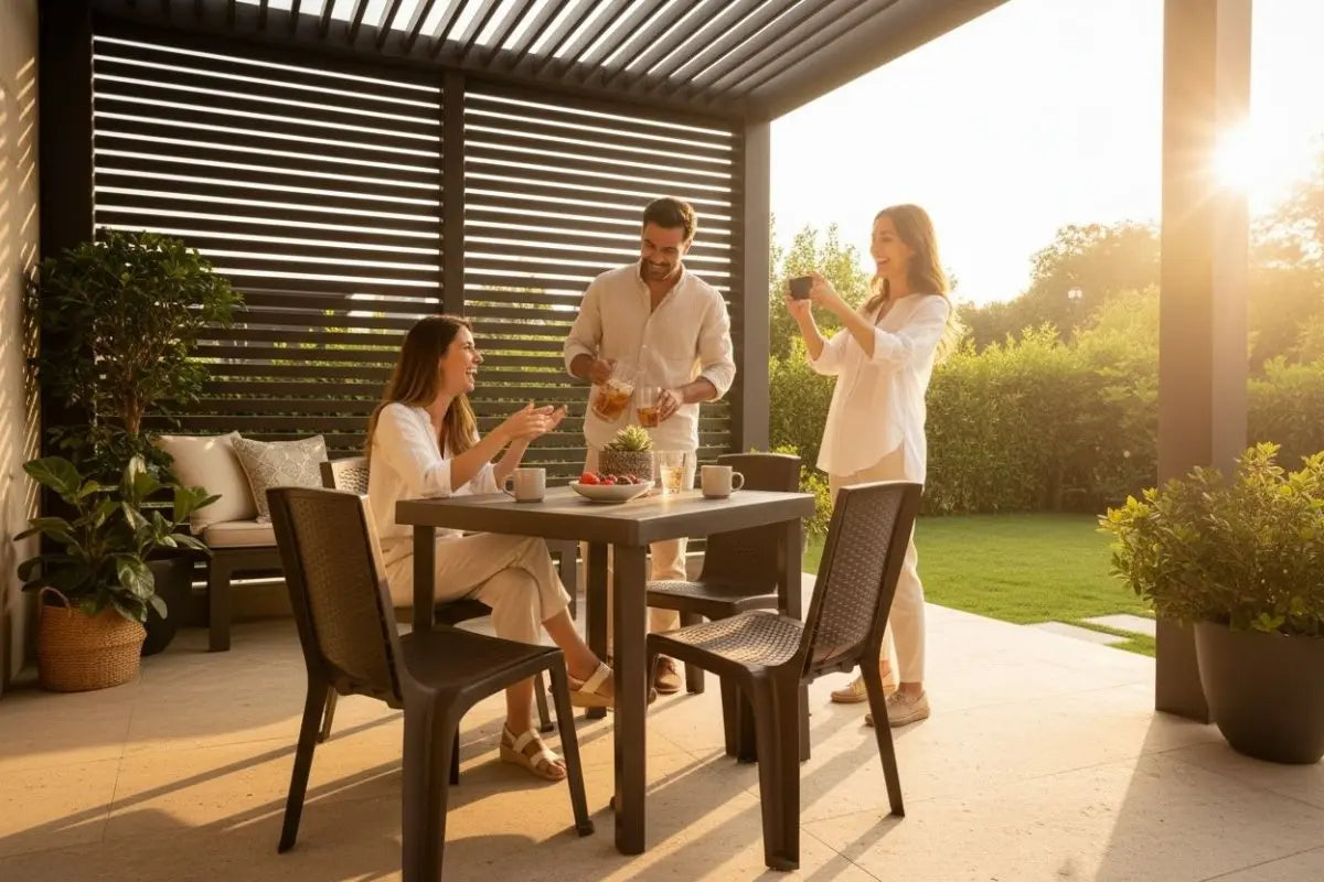 Comedor Rattan - 4 Sillas Con Mesa - Muebles Dummi