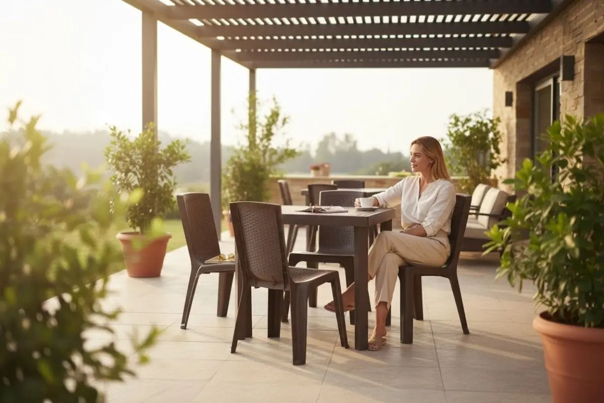 Comedor Rattan - 4 Sillas Con Mesa - Muebles Dummi