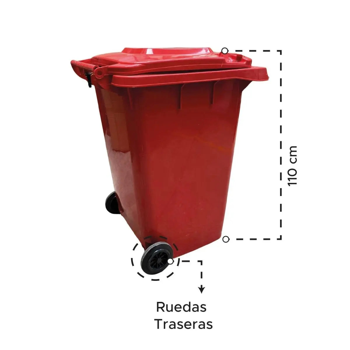 Contenedor de Basura Con Ruedas de 360 Litros - Muebles Dummi