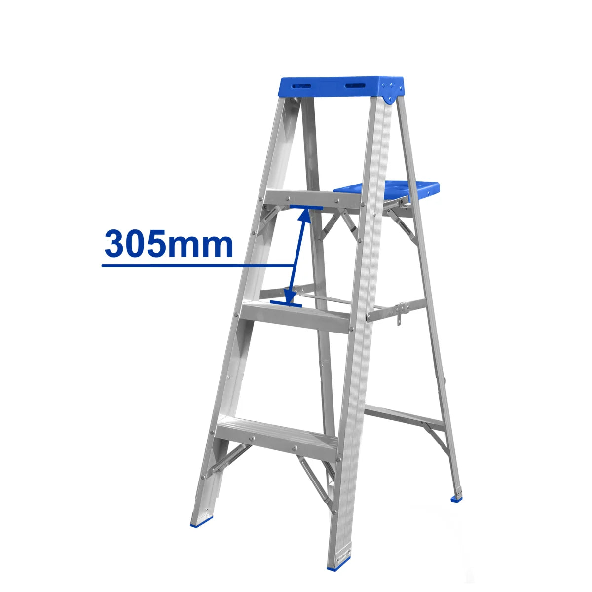 Escalera Aluminio T/Tijera C/Bandeja 3 Pasos+1 Capacidad 150K