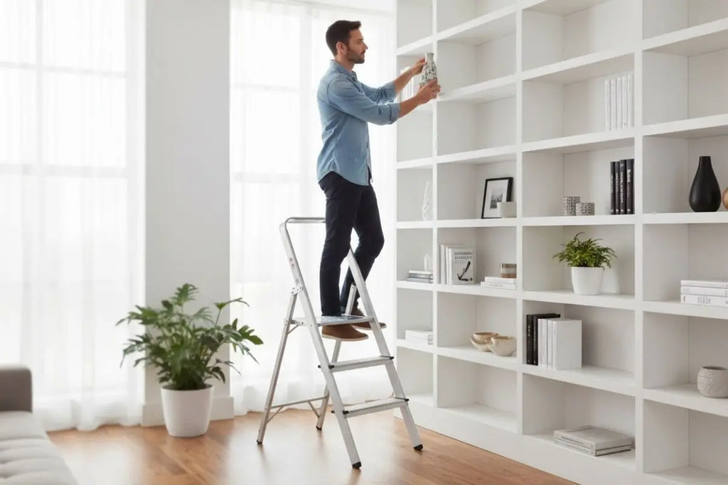 Escalera En Aluminio Plegable 4 Pasos - Muebles Dummi