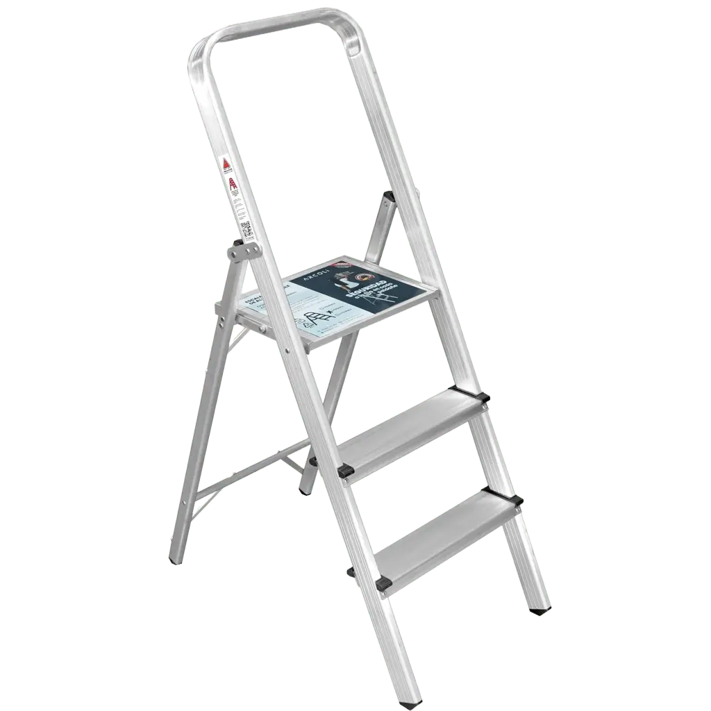 Escalera En Aluminio Plegable - Muebles Dummi