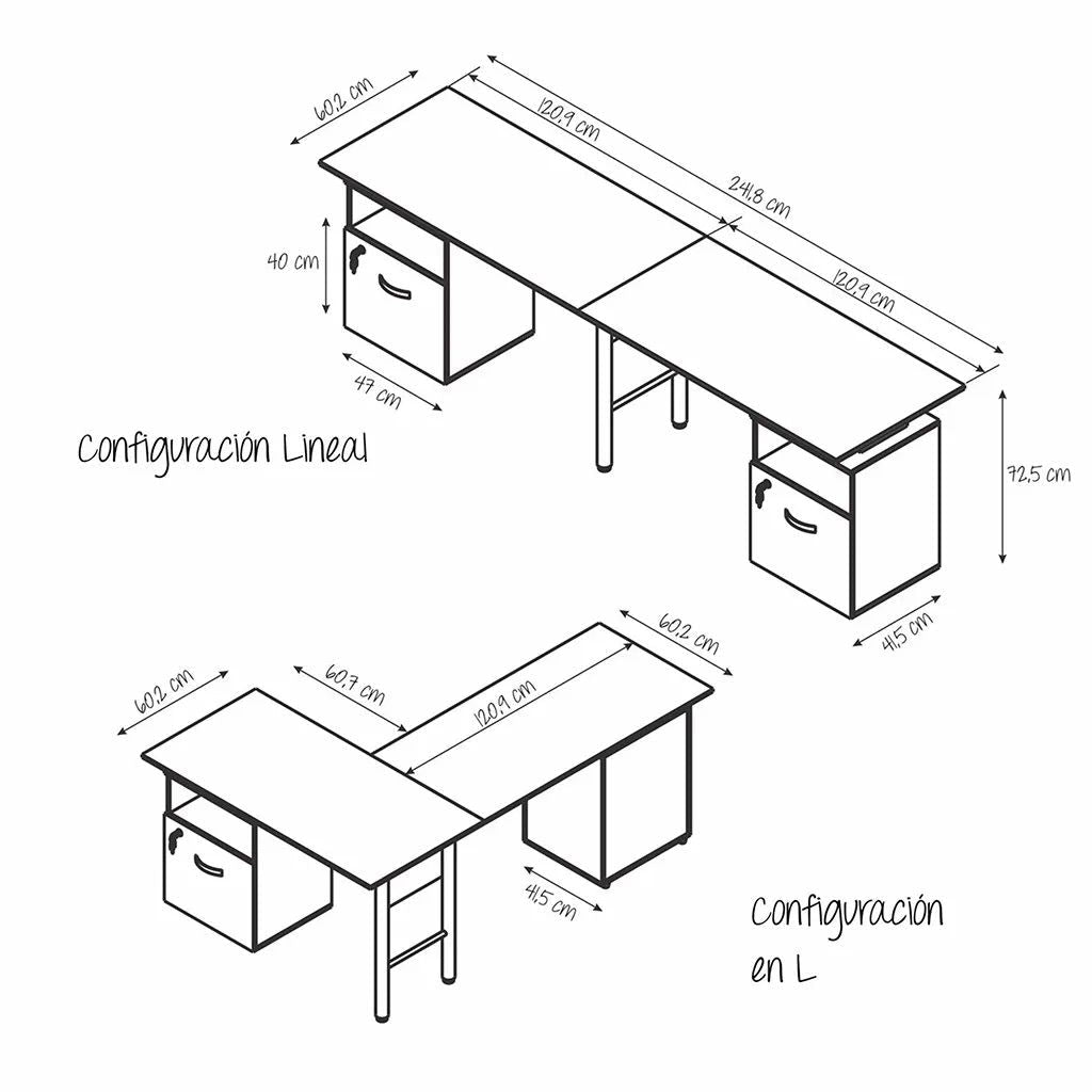 Escritorio Estacion de Trabajo Modular Asturias - Muebles Dummi