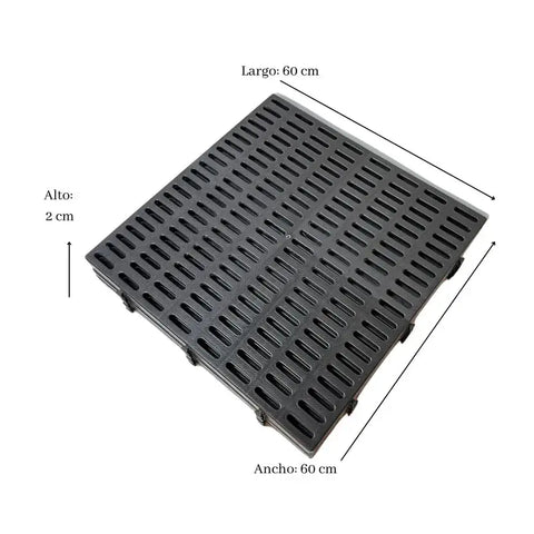 Estiba Industrial Plastica Pequeña Negra - Muebles Dummi
