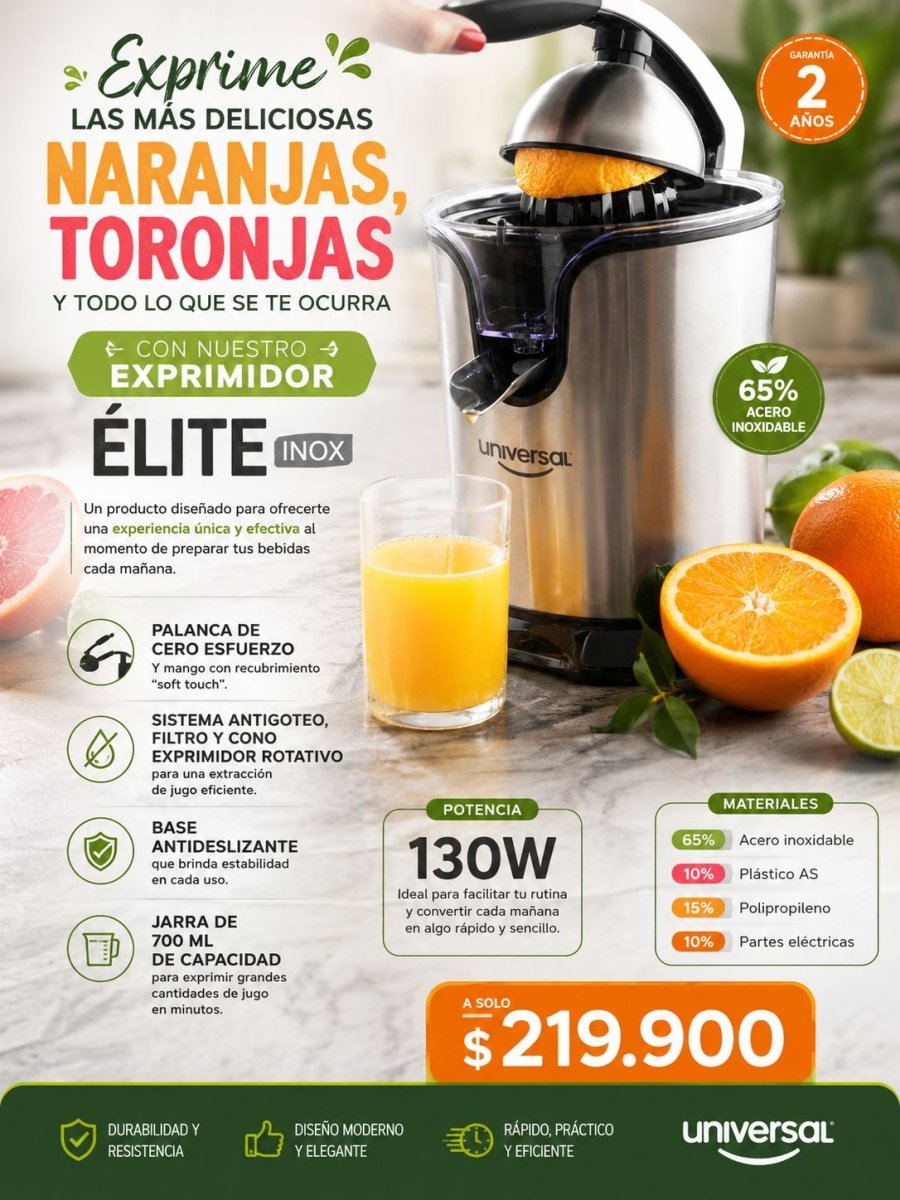Exprimidor de Citricos Inox - Universal - Muebles Dummi