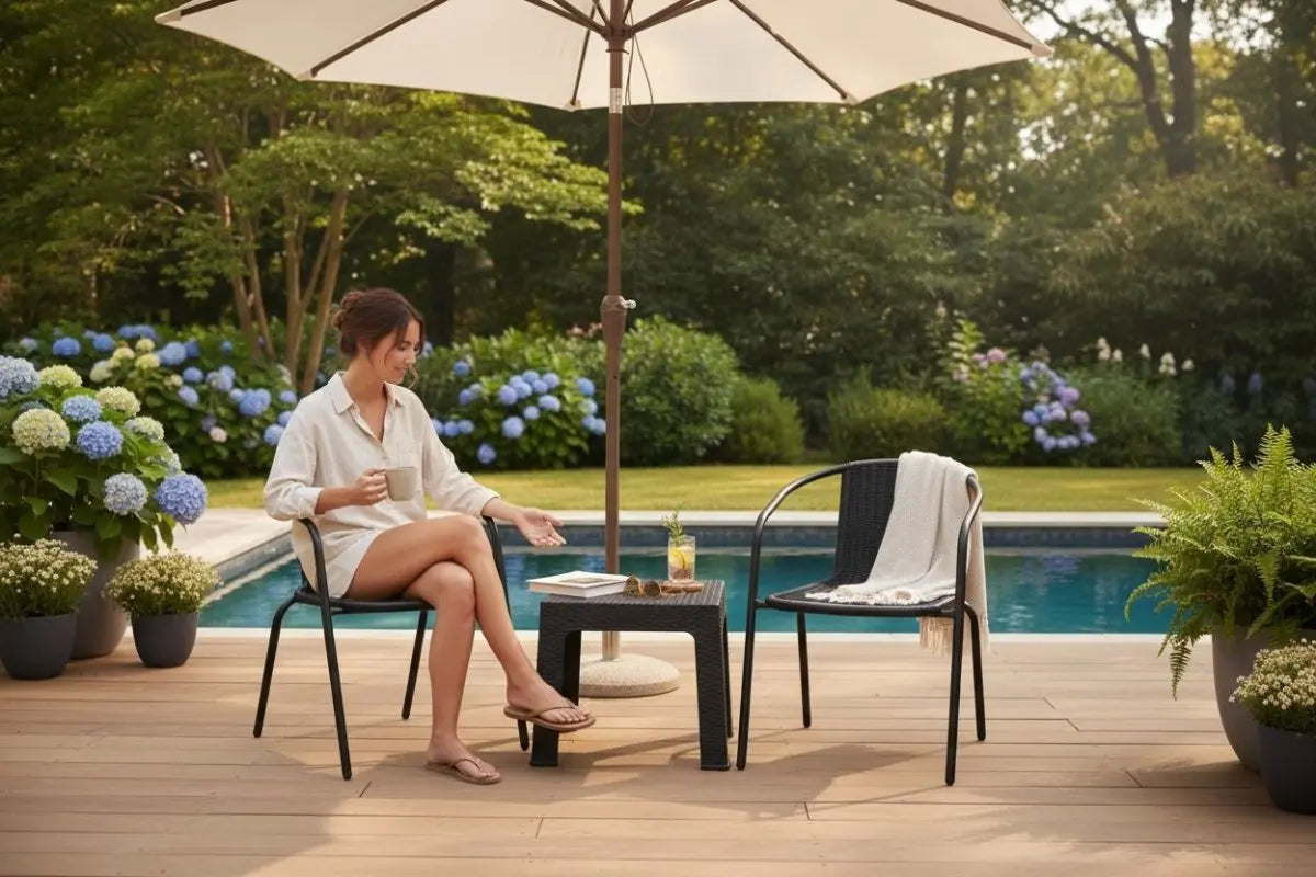 Juego 2 Sillas Moderna Rattan Con Mesa Auxiliar - Muebles Dummi