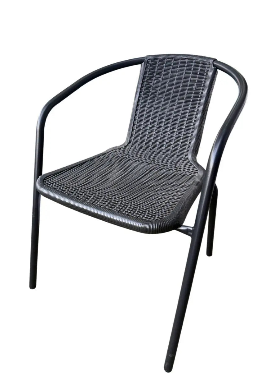 Juego 2 Sillas Moderna Rattan Con Mesa Auxiliar - Muebles Dummi
