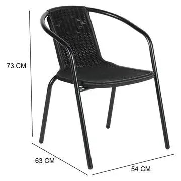 Juego 2 Sillas Moderna Rattan Con Mesa Auxiliar - Muebles Dummi