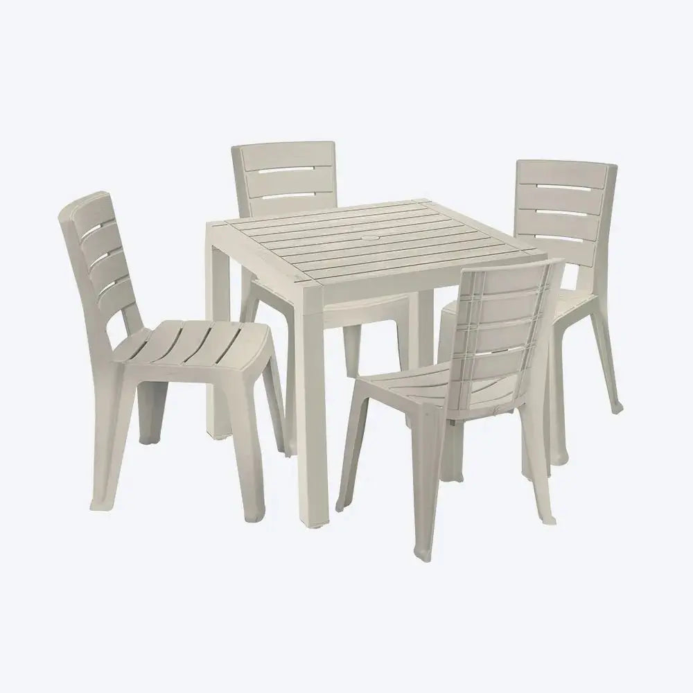 Juego Barú 4 Puestos Apariencia Madera - Rimax - Muebles Dummi