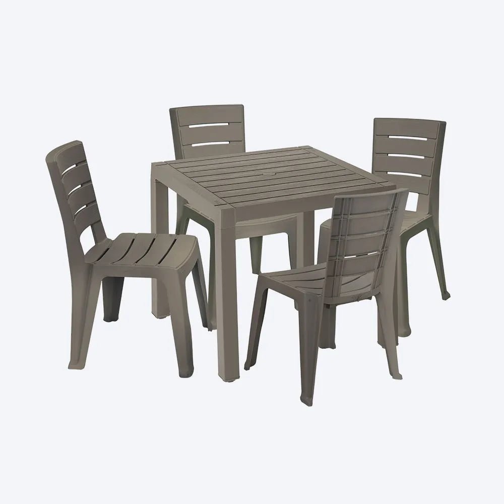 Juego Barú 4 Puestos Apariencia Madera - Rimax - Muebles Dummi