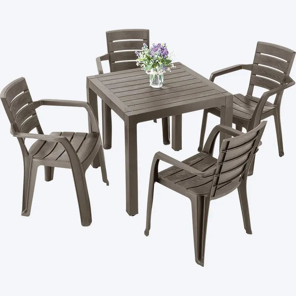Juego Barú 4 Puestos Apariencia Madera - Rimax - Muebles Dummi