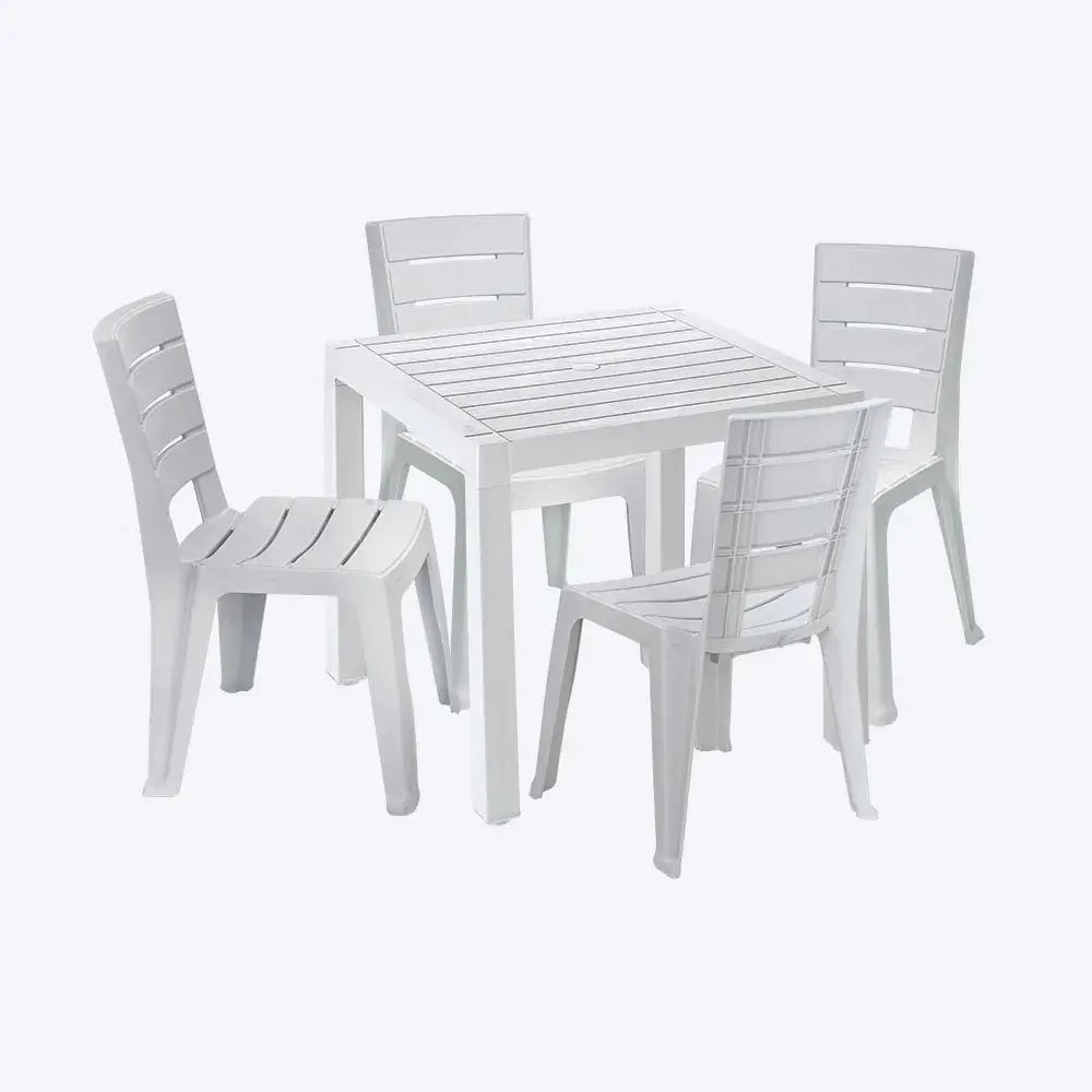 Juego Barú 4 Puestos Apariencia Madera - Rimax - Muebles Dummi