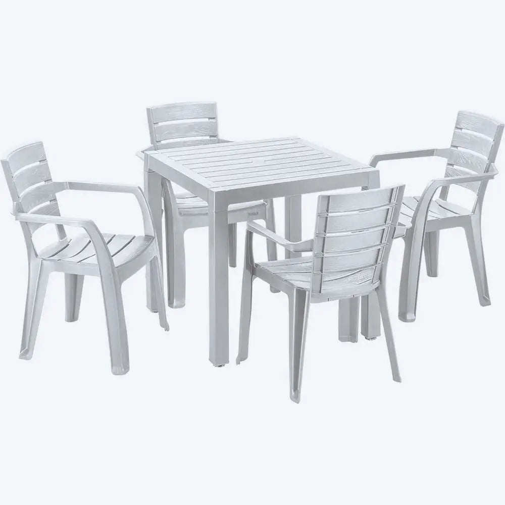 Juego Barú 4 Puestos Apariencia Madera - Rimax - Muebles Dummi