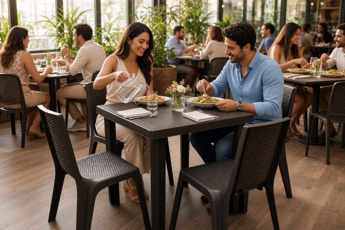 Juego - Comedor Rattan Dummi 4 Sillas Con Mesa - Muebles Dummi