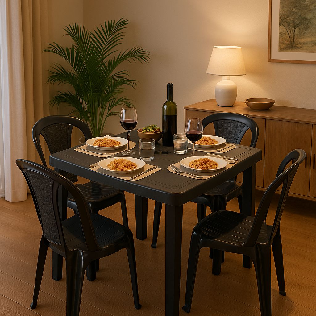 Juego Comedor Siena - 4 Sillas Con Mesa - Muebles Dummi