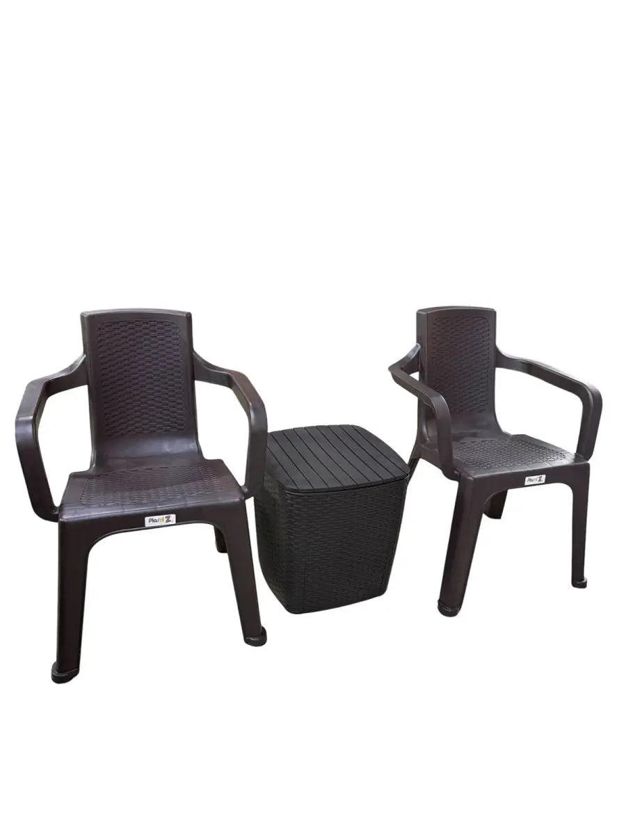 Juego De Balcon o Terraza - 2 SIllas Con Mesa Baul - Muebles Dummi