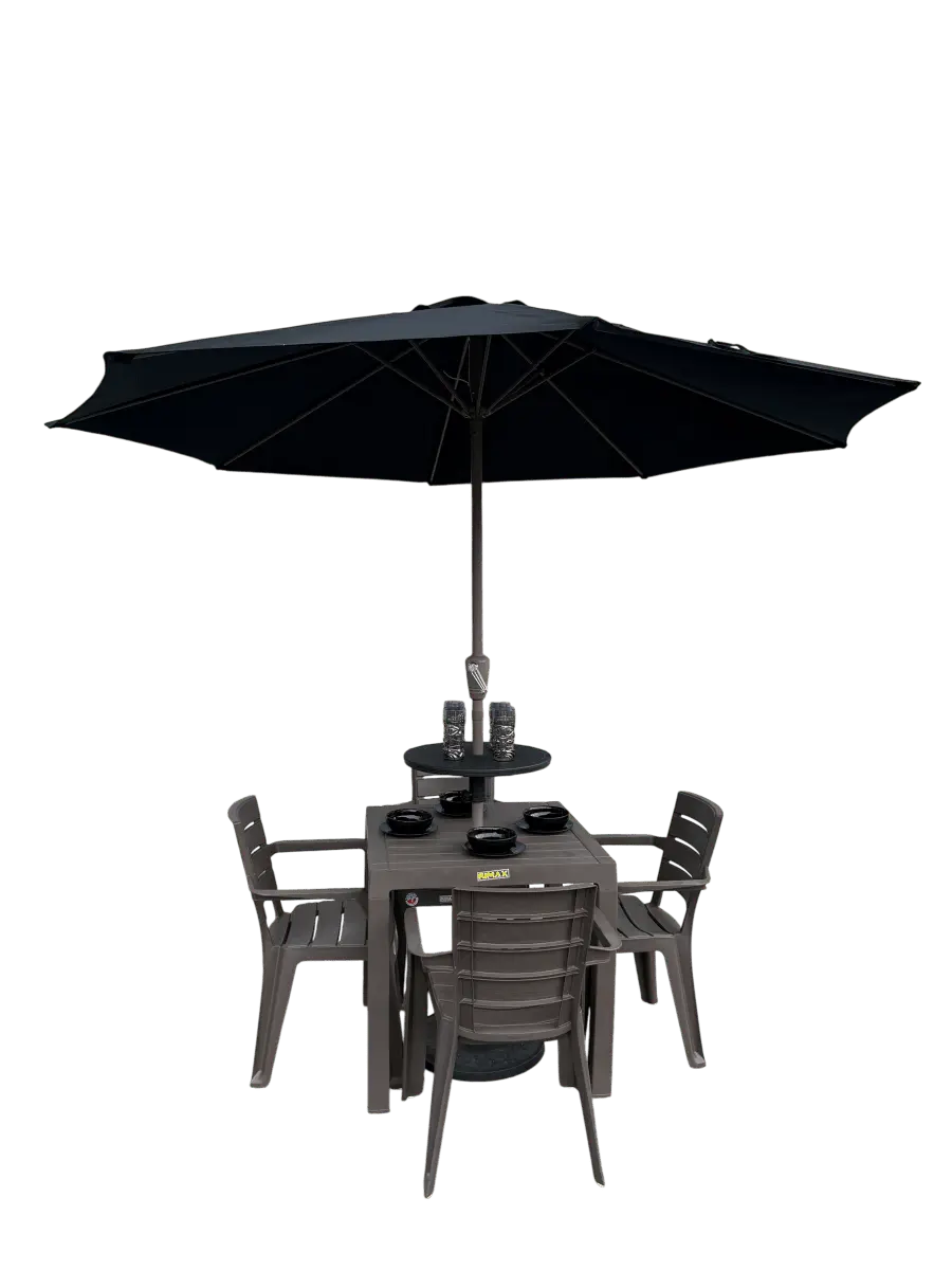 Juego de Comedor Baru + Parasol Con Base - Muebles Dummi