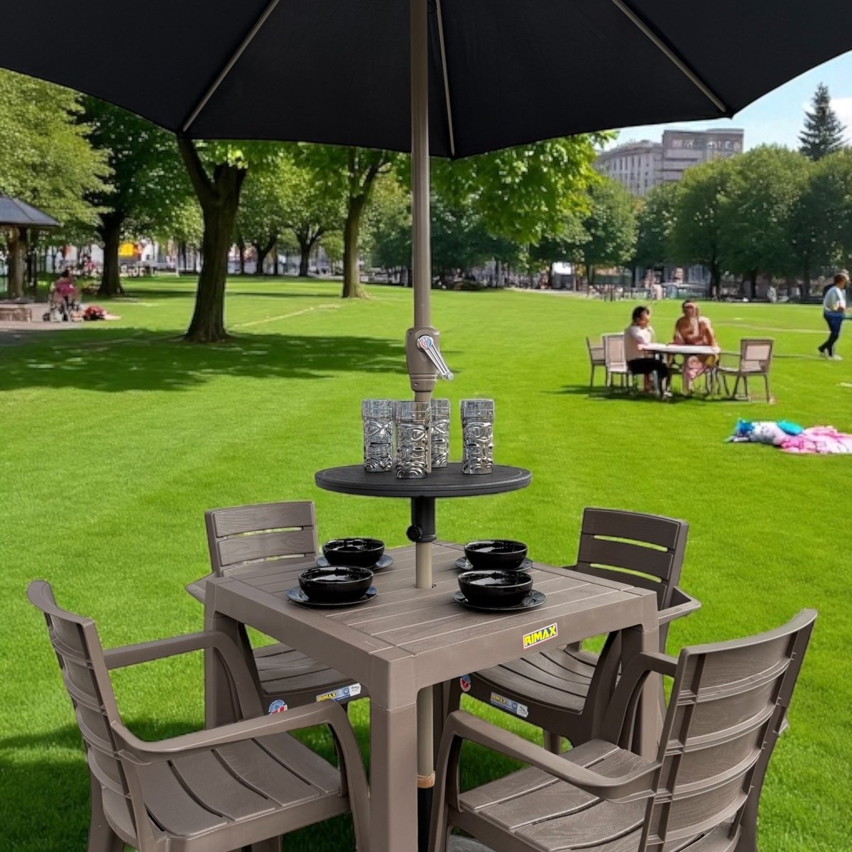 Juego de Comedor Baru + Parasol Con Base - Muebles Dummi