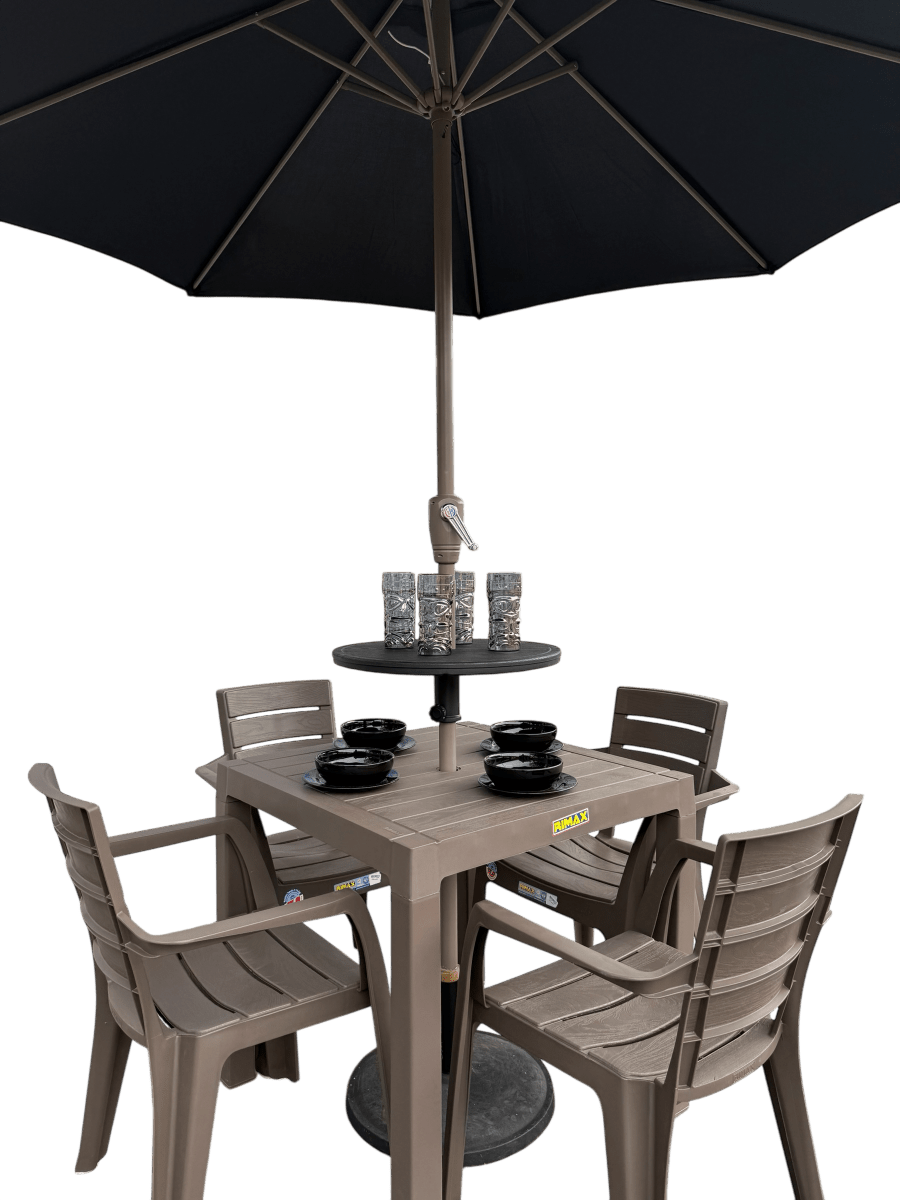 Juego de Comedor Baru + Parasol Con Base - Muebles Dummi