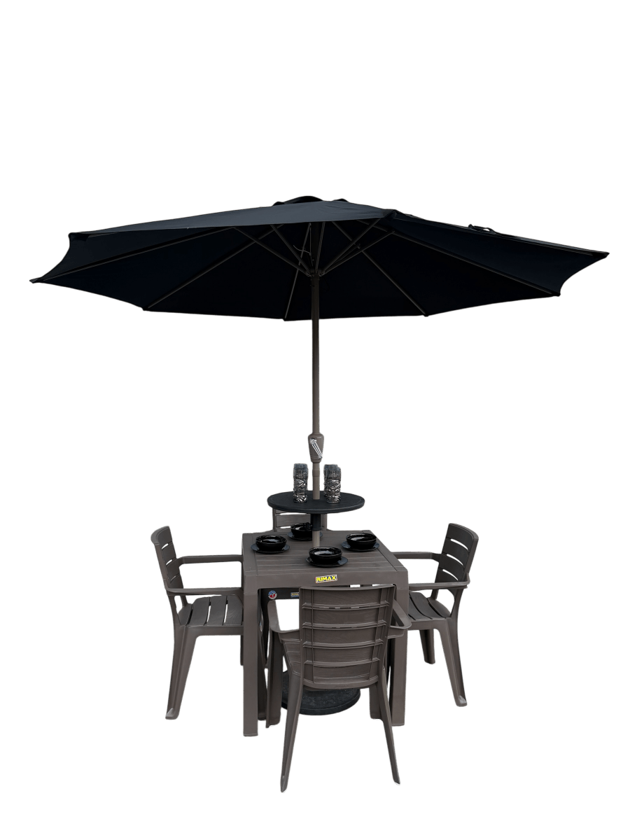 Juego de Comedor Baru + Parasol Con Base - Muebles Dummi