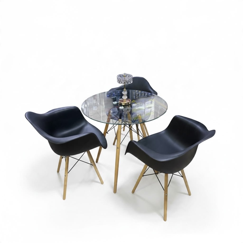 Juego de Comedor Eames de 3 Puestos Con Mesa Redonda - Muebles Dummi