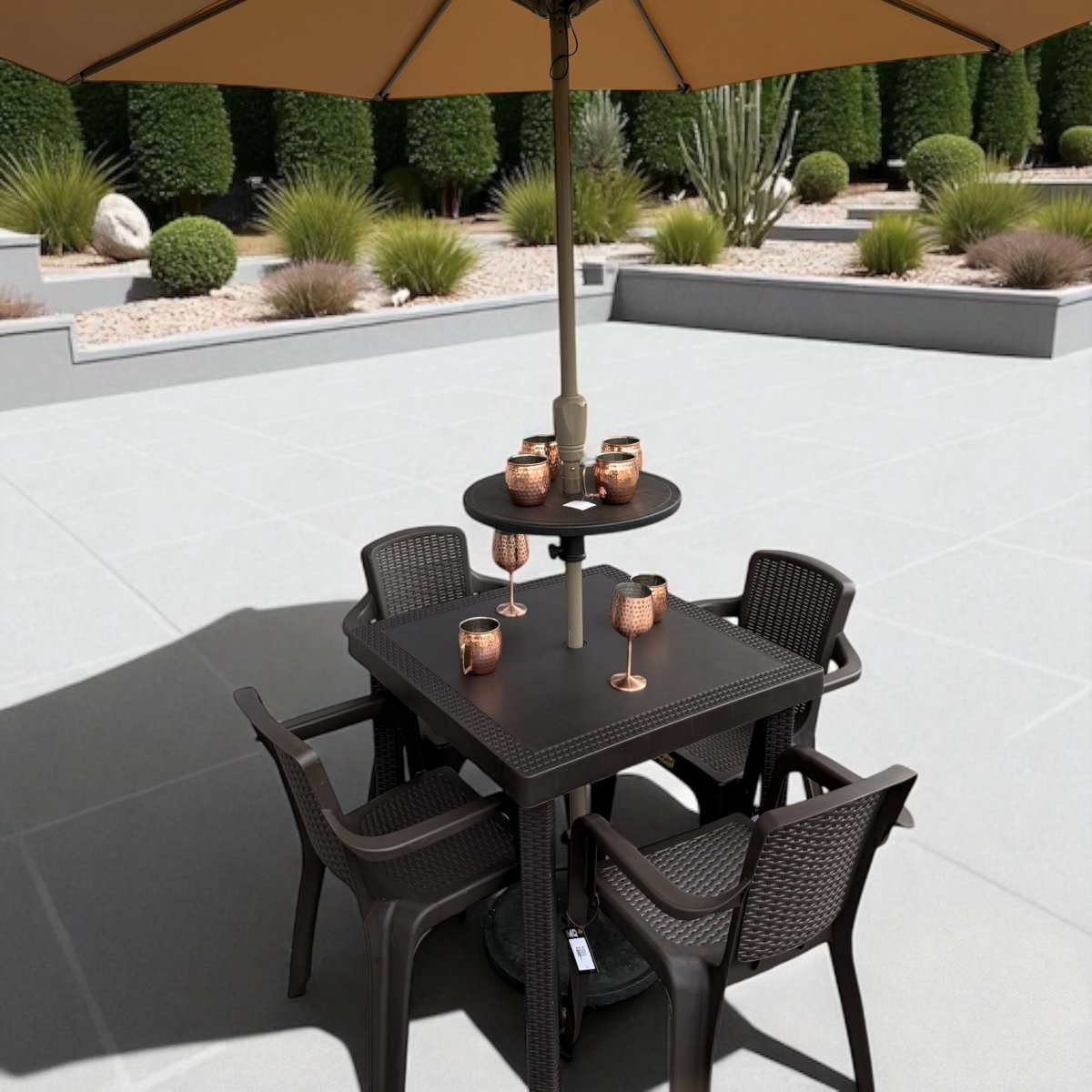 Juego de Comedor Infinity + Parasol Con Base - Muebles Dummi