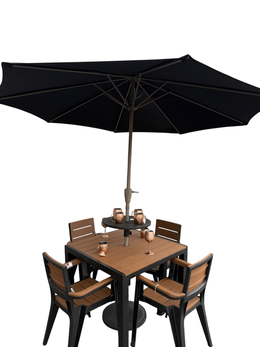 Juego de Comedor Madeira + Parasol Con Base - Muebles Dummi