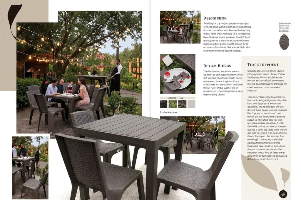 Juego De Comedor Plastico Montana Con Sillas Rattan - Muebles Dummi