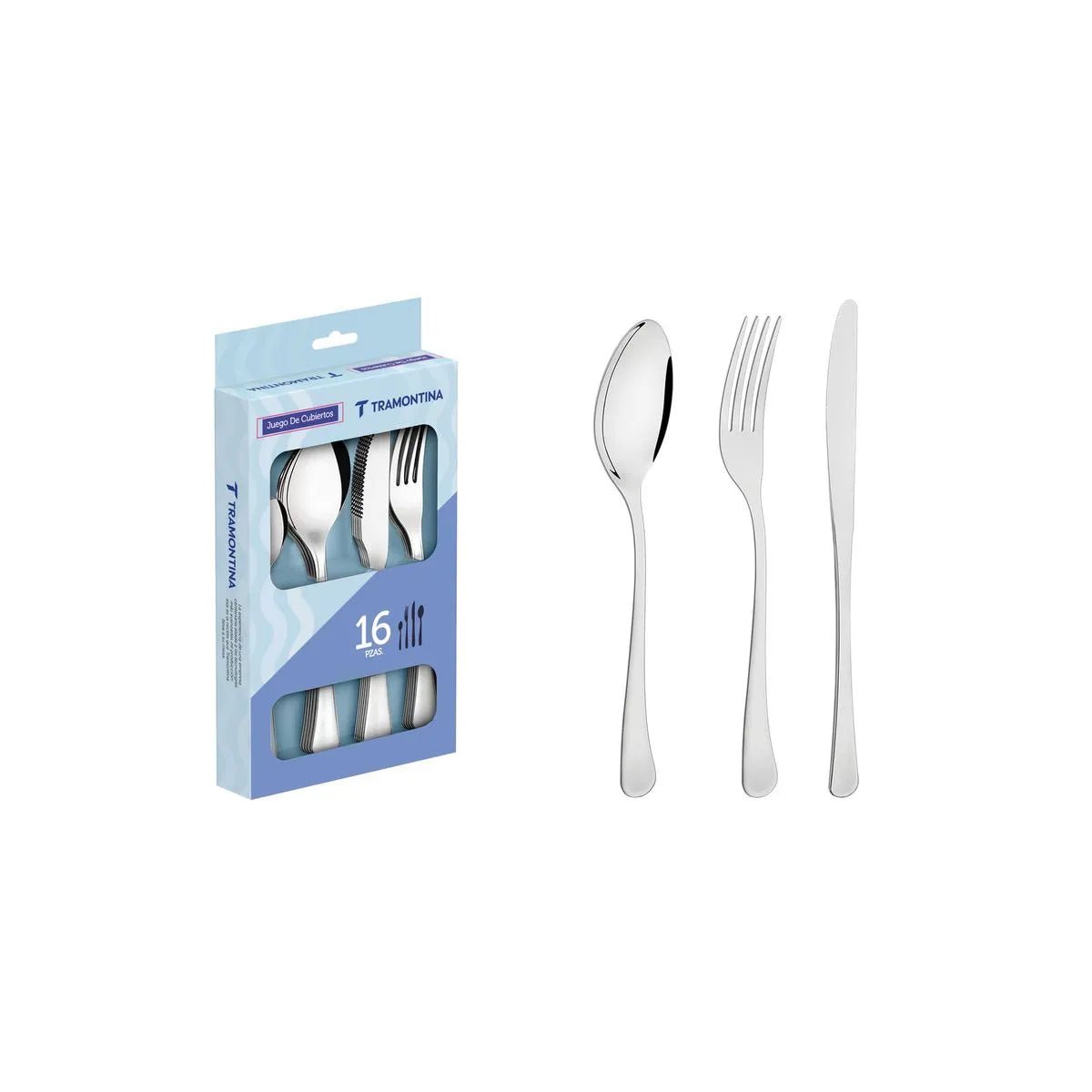 Juego de cubiertos de 16 piezas Tramontina Havana de acero inoxidable - Muebles Dummi