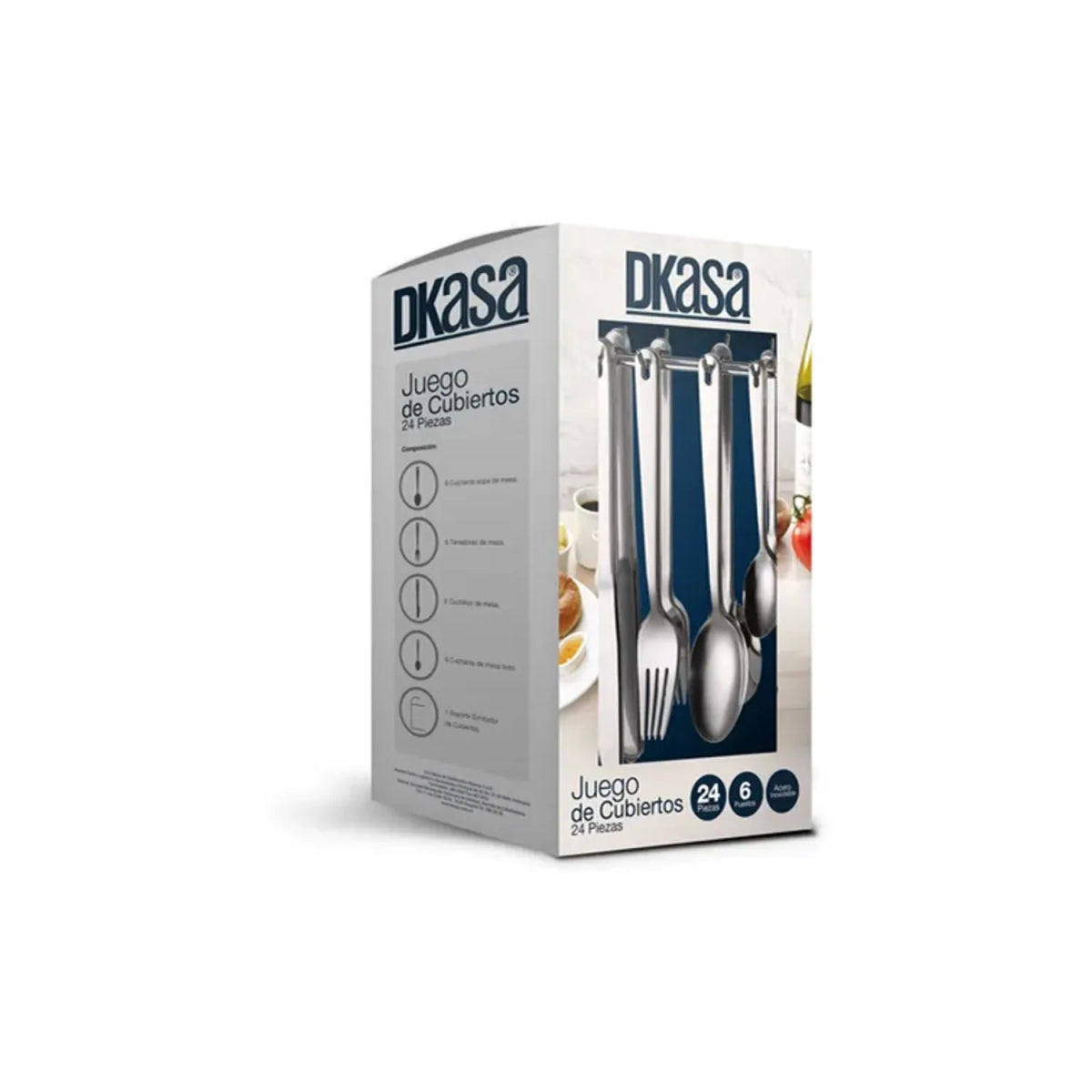 Juego de Cubiertos Dkasa - 24 Piezas en Acero Inoxidable - Muebles Dummi
