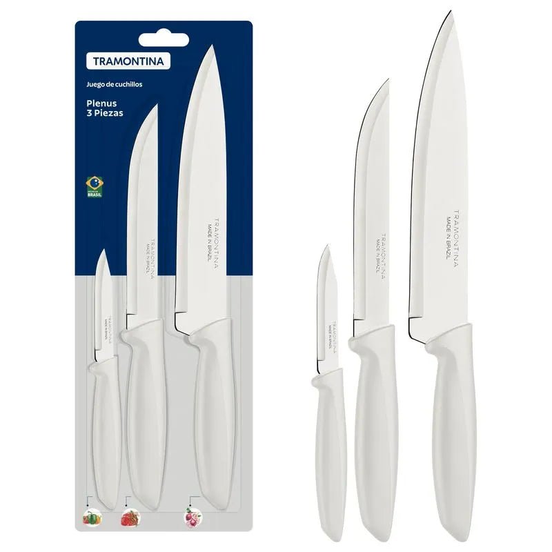 JUEGO DE CUCHILLOS TRAMONTINA PLENUS X3 - Muebles Dummi