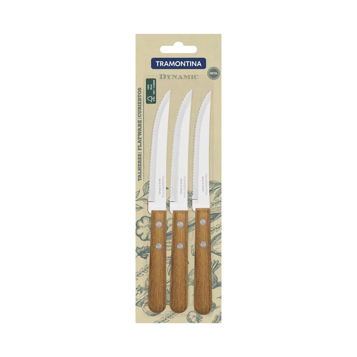 Juego de Cuchillos X3 Para Asado y Frutas Tramontina - Muebles Dummi