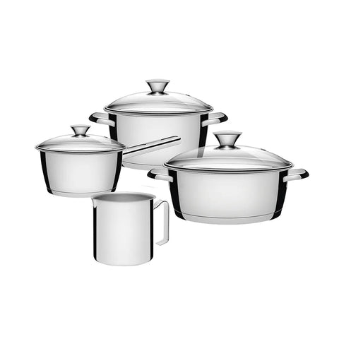 Juego de Ollas Batería de Cocina Tramontina Allegra Acero Inoxidable 7 Piezas Con Hervidor - Muebles Dummi