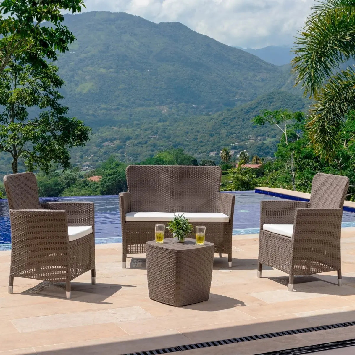 Juego De Sala Exterior Capri Comfort - Muebles Dummi