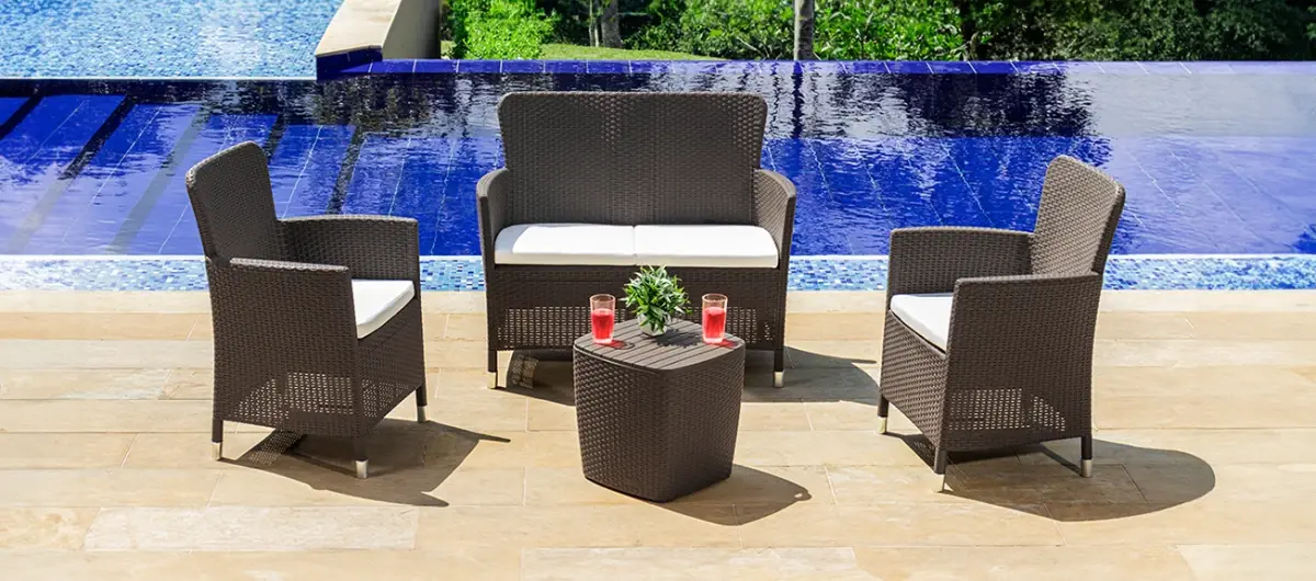 Juego De Sala Exterior Capri Comfort - Muebles Dummi