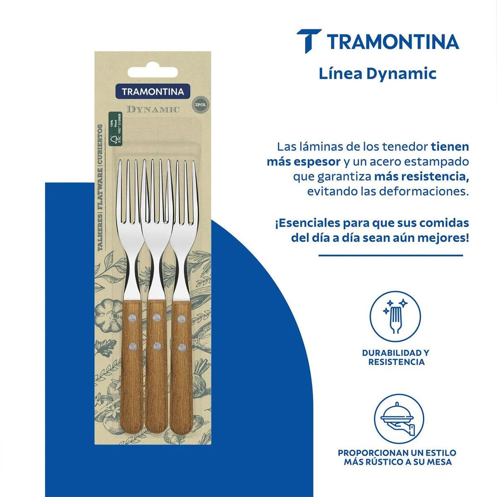 Juego de Tenedores de Mesa X3 - Tramontina Dynamic - Muebles Dummi