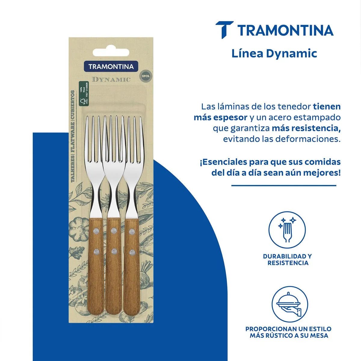 Juego de Tenedores de Mesa X3 - Tramontina Dynamic - Muebles Dummi